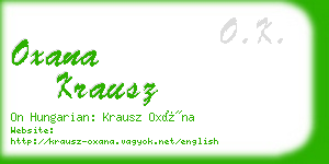 oxana krausz business card